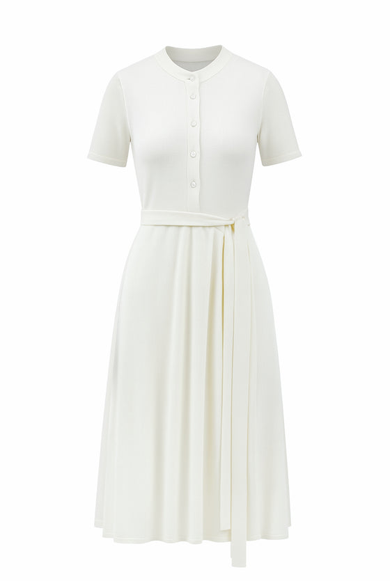 Šaty LUNARIA ze 100 % merino vlny off-white