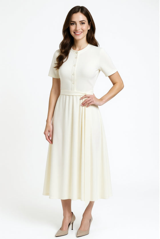 Šaty LUNARIA ze 100 % merino vlny off-white