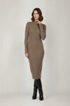 Kašmírové midi šaty ORGANIC hnědé