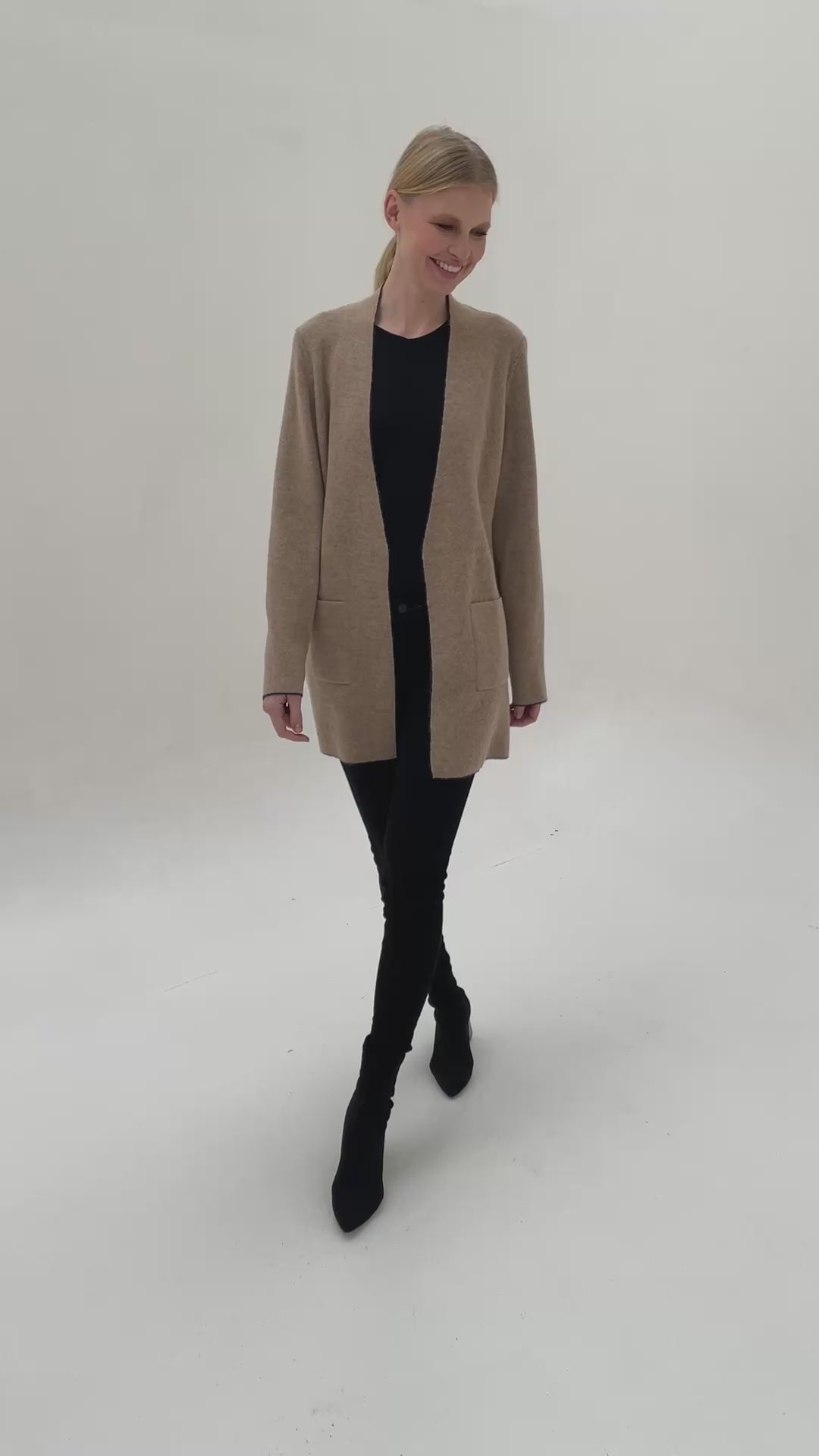 Cardigan ze 100% baby alpaky oboustranný PASO DOBLE BLUE