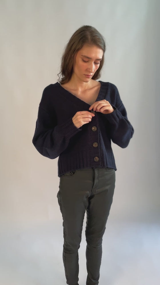 Cashmere cardigan SUPERSOFT navy RECYCLED