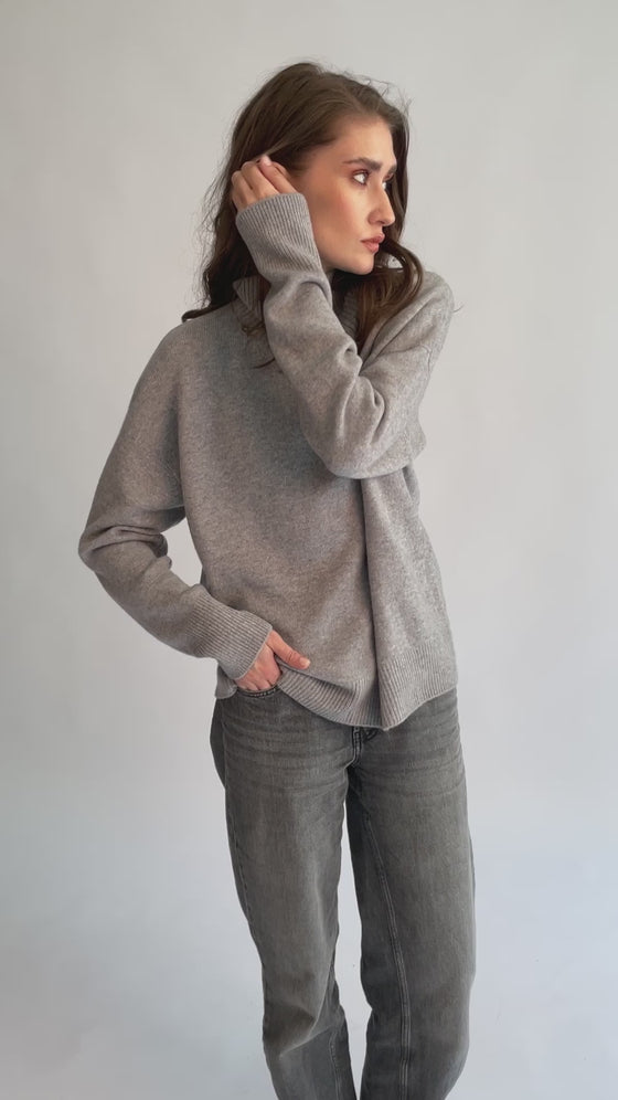 Cashmere oversize turtleneck ORGANIC beige