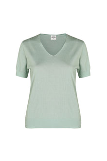  Merino-hedvábný top s krátkým rukávem SOFTY mint