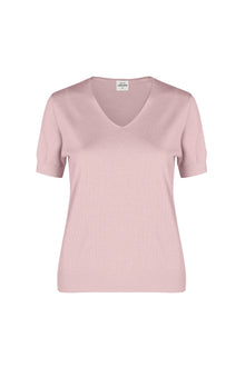  Merino-hedvábný top s krátkým rukávem SOFTY powder pink