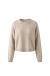 Kašmírový svetr FLUFFY CROP béžový