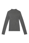 Merino-kašmírový top s dlouhým rukávem FLOWY šedý