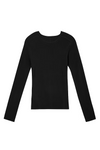 Merino-kašmírový top s dlouhým rukávem LIGHTY černý