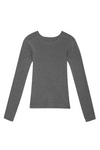 Merino-kašmírový top s dlouhým rukávem LIGHTY šedý