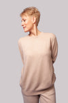 Cashmere sweater with Moravian embroidery beige CORNFLOWER