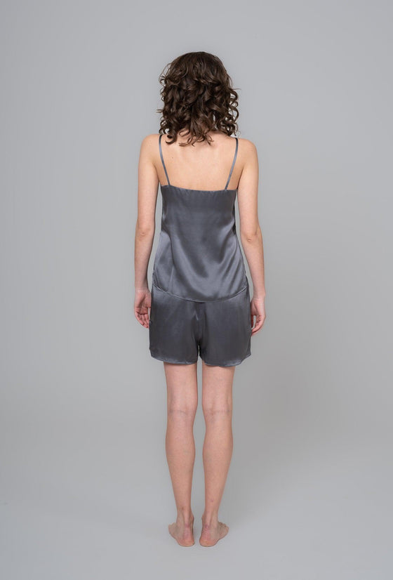 Haute Couture LTD: Hedvábný ne/pyžamový top GODDESS šedý - JUSTLOVE