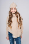 JUSTLOVE BABY: Dětský kašmírový svetr s kulatým výstřihem ORGANIC béžový - JUSTLOVE