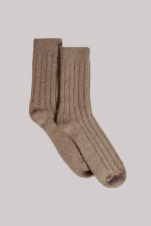  Kašmírové ponožky přírodní hnědé - JUSTLOVE